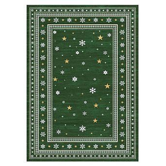 Star Pattern Snowflake Border Area Rug Geometric Washable Carpet for Entryway Bedroom Living Room