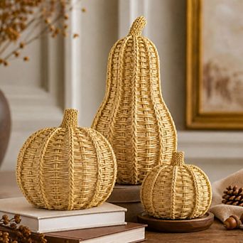Rustic Resin Pumpkin Fall Home Decor Thanksgiving Tabletop Display