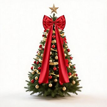 Giant Double Layer Satin Christmas Holiday Decoration Bow for Home Party Wedding