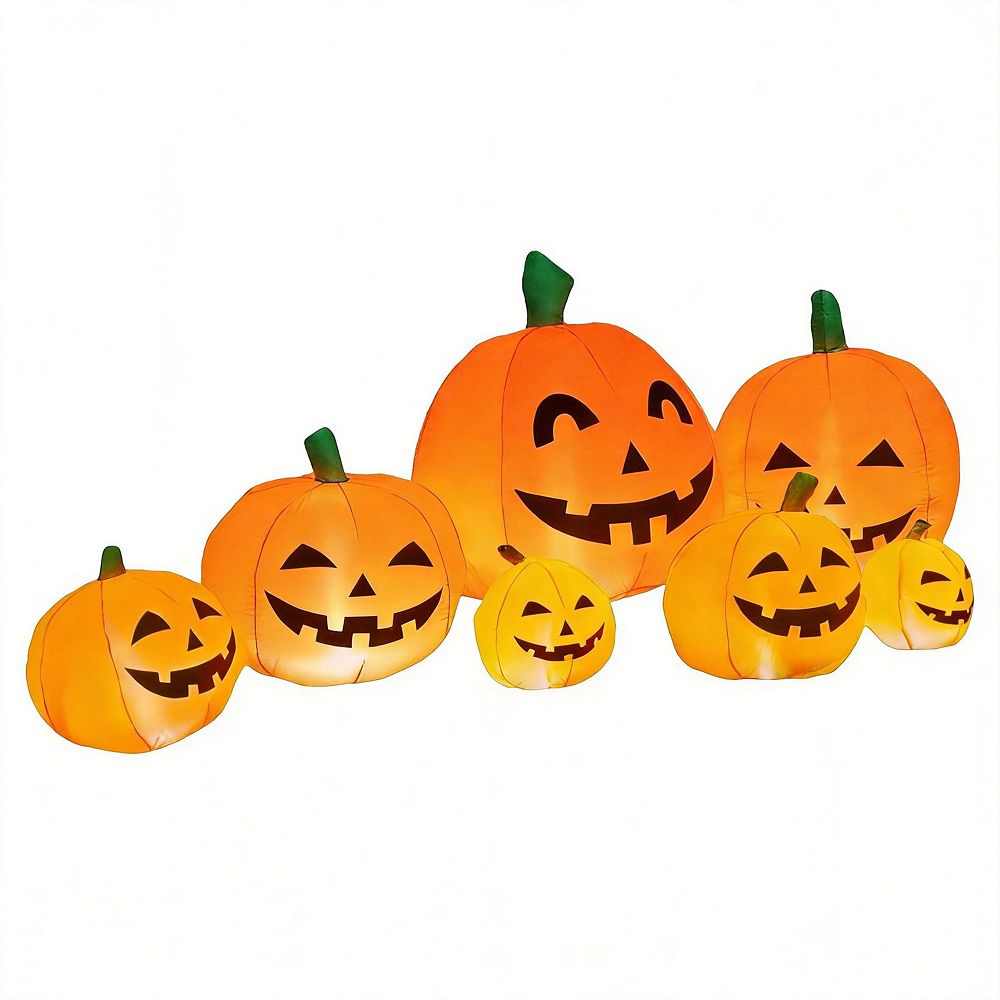 8ft Long Inflatable Pumpkin Patch With Built in LED Lights Outdoor Yard ...