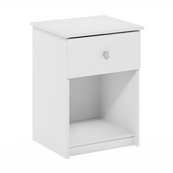 Furinno 15.6" x 17.8" x 24.2" Nightstand End Table with Drawer & Open Storage