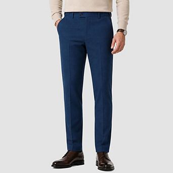 Men's Dress Pants Regular Fit Flat Front Stretch Casual Slacks