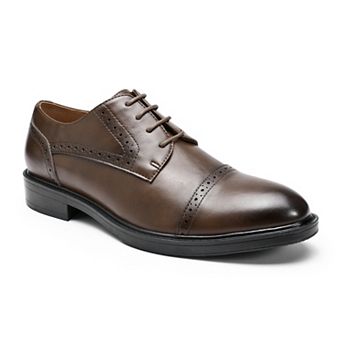 Men's Oxford Dress Shoes Lace‑Up Vintage PU Leather Round Toe for Office & Formal Occasions