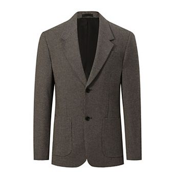 Men's Blazer Houndstooth Pattern Slim Fit Casual Notch Lapel Business Suit Jacket