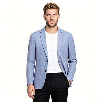 Men's Casual Linen Blazer Lightweight Two Button Suit Jacket Classic Fit Sport Coat
