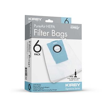 PureAir Filter Bags 6 Pack with 2 Pre-Motor Filters for Kirby Upright Vacuums