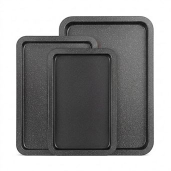 3 pc Nonstick Carbon Steel Baking Pan Set Oven Safe Up to 450°F