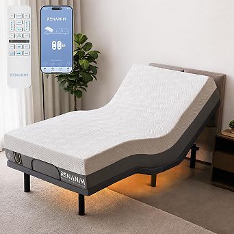 SF Adjustable Bed w/ 12" Gel Memory Foam Mattress, Massage, Zero Gravity