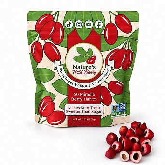 Nature's Wild Berry Miracle Berry Refill Bag, 50 Servings, Turns Sour Foods Sweet