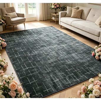 Area Rugs Modern Ultra Soft Rugs for Living Room Bedroom Thickened Memory-Foam Washable Area Rug