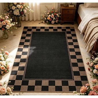 Area Rug Washable Rugs for Living Room Abstract Area Rug Neutral Soft Rugs Non Slip Carpet