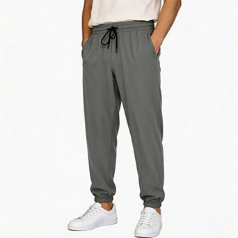 Mens Loose Fit Jogger Pants Quick Dry Breathable Drawstring Running Workout