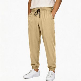 Mens Loose Fit Jogger Pants Quick Dry Breathable Drawstring Running Workout