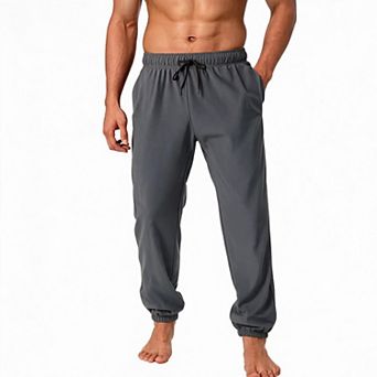 Mens Quick Dry Stretch Sports Pants Breathable Drawstring