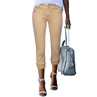 Women's High Waisted Skinny Cropped Capri Jeans Stretchy Casual