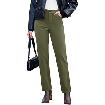 Women High Waisted Straight Leg Corduroy Pants Stretchy Casual Work Fall Winter Trousers