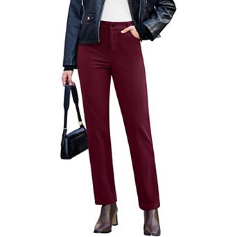 Women High Waisted Straight Leg Corduroy Pants Stretchy Casual Work Fall Winter Trousers