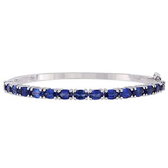 Stella Grace Sterling Silver Gemstone Bangle Bracelet