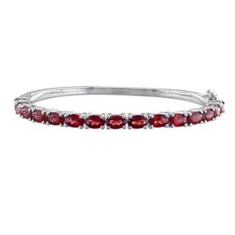 Stella Grace Sterling Silver Gemstone Bangle Bracelet