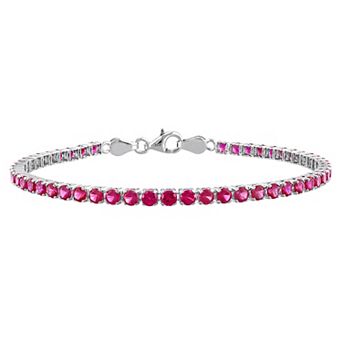 Stella Grace Sterling Silver Gemstone Tennis Bracelet