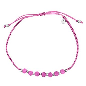 Stella Grace Sterling Silver Gemstone Beaded Adjustable Bracelet