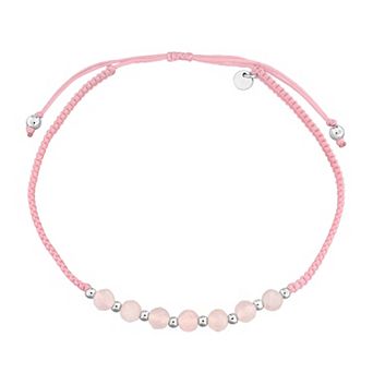 Stella Grace Sterling Silver Gemstone Beaded Adjustable Bracelet