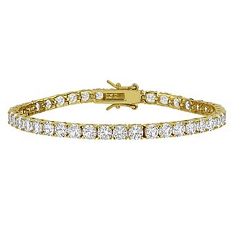 Stella Grace 18k Gold Flash Plated Silver Lab-Created White Sapphire Tennis Bracelet