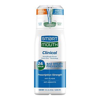 SmartMouth Clinical Zinc Activated Mouthwash - Anti-Plaque & Anti-Gingivitis - 16 fl oz
