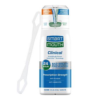 SmartMouth Clinical Zinc Activated Mouthwash with Tongue Cleaner - Anti-Plaque - 16 fl oz