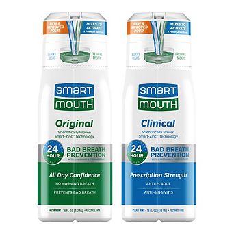 SmartMouth Original & Clinical Zinc Activated Mouthwash Bundle - Mint - 16 fl oz Each