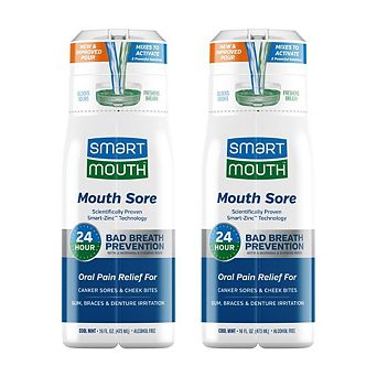 SmartMouth Mouth Sore Zinc Activated Mouthwash - Oral Pain Relief - 16 fl oz, 2-Pack