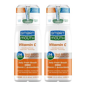 SmartMouth Advanced Liposomal Vitamin C Mouthwash - Citrus Mint - Zinc-Activated - 16 fl oz, 2-Pack