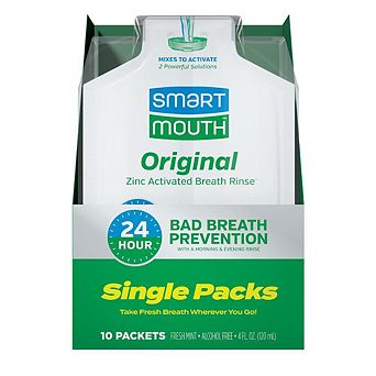 SmartMouth Original Zinc Activated Mouthwash Single Packs - Fresh Mint - 10 Count