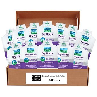 SmartMouth Dry Mouth Zinc Activated Mouthwash Single Packs - Soothing Mint - 50 Count