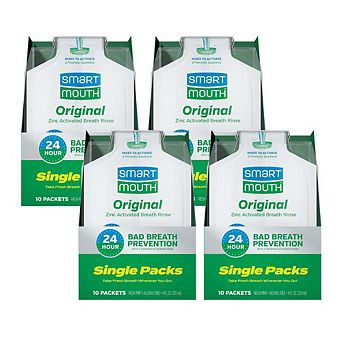 SmartMouth Original Zinc Activated Mouthwash Single Packs - Fresh Mint - 10 Count, 4 Pack