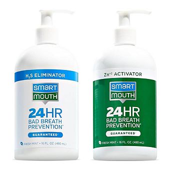 SmartMouth Original 2-Bottle Zinc Activated Mouthwash with Pumps - Fresh Mint - 16 fl oz, 2-Pack