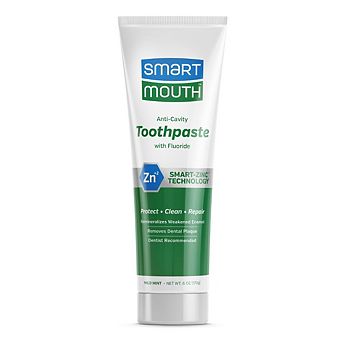 SmartMouth Anti-Cavity + Zinc Toothpaste - Fluoride, Sensitive Whitening - 6 oz