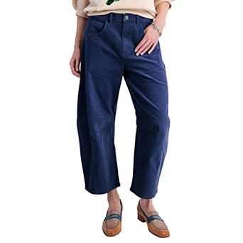Women High Waisted Baggy Corduroy Harem Pants Casual Loose Ankle Trousers