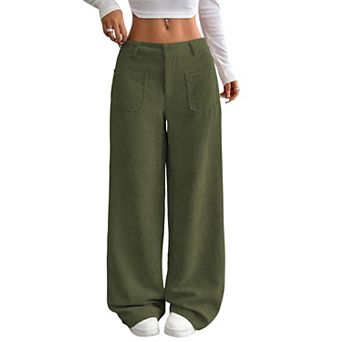 Women's Corduroy Straight Leg Casual Loose Lounge Trousers