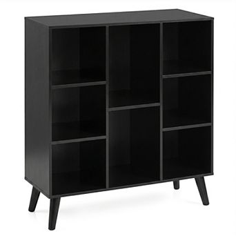Costway 8-Cube Bookshelf, 3 tier Bookcase with Elevated Metal Legs for Living Room & Office