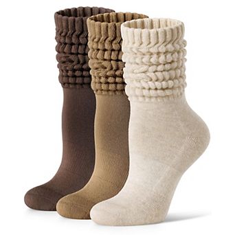 Womens 3 Pairs Soft Slouch Tube Socks Casual Everyday Wear