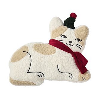 Hallmark Holiday Cat Shaped Decorative Pillow