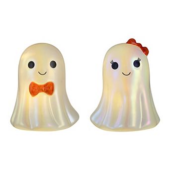 Mr. Halloween Set of 2 Mini Glass Ghost Couple Table Decor