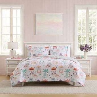 Lenox Reversible Printed Down-Alternative Comforter Set with Shams