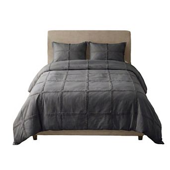 Lavish Home Gray Grid Comforter Set with Shams
