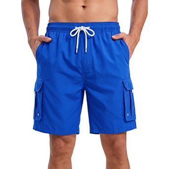 Men's Board Shorts Drawstring Mesh Lining Pockets Swimwear Beach