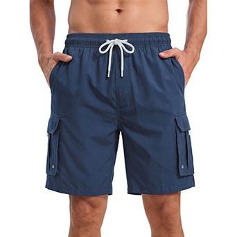 Men's Board Shorts Drawstring Mesh Lining Pockets Swimwear Beach