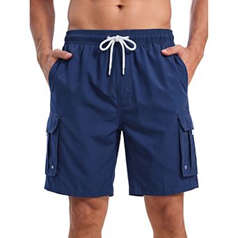 Men's Board Shorts Drawstring Mesh Lining Pockets Swimwear Beach