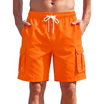 Men's Board Shorts Drawstring Mesh Lining Pockets Swimwear Beach