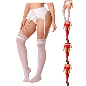 5 Packs Women Lace Stretch Adjustable Waist Garter Belt Sets Lingerie